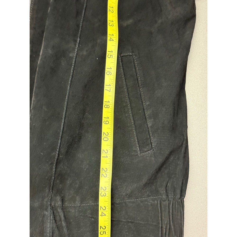 Dennis Basso Black Suede Bomber Jacket L luxury maximalist grunge business - Picture 10 of 14